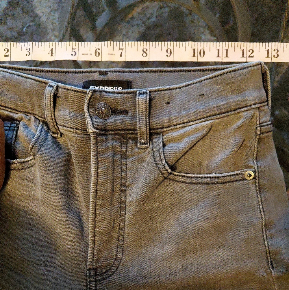 Express Super Highrise Grey Mom Jeans Size 0 Regular - Picture 12 of 12